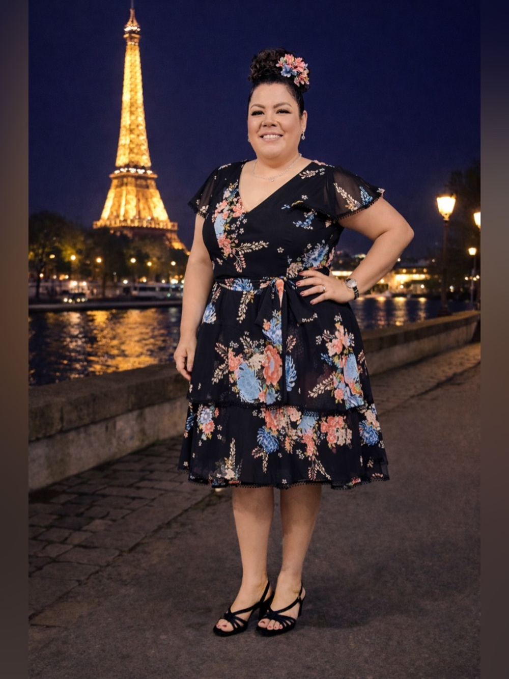 City Chic Poised Bloom Dress 2XL 22/24